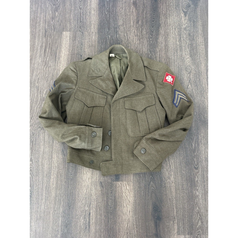 WWIl U.S. Army Wool Field Jacket-4th Infantry‎ Division Sergeant 1945 Provenance